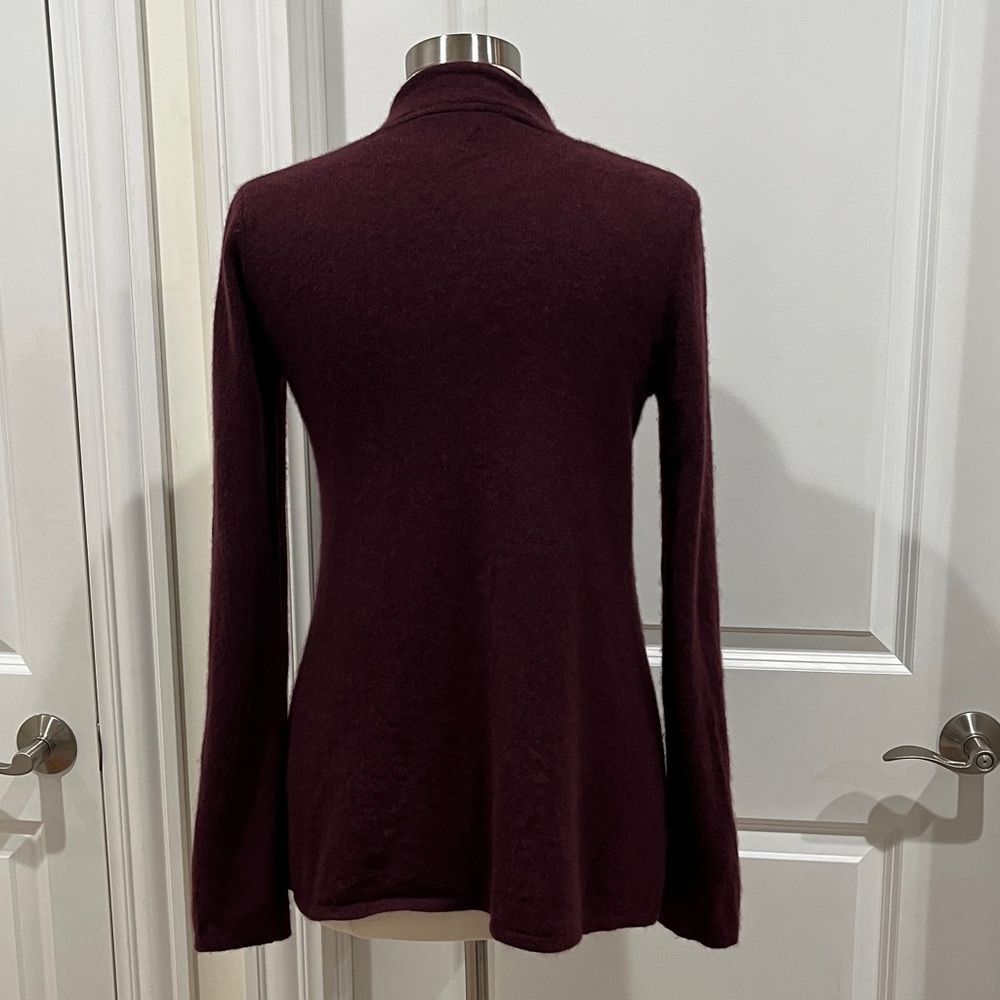 41 Hawthorne 100% Cashmere Leena Draped Maroon Cardigan Size Large - Picture 8 of 16